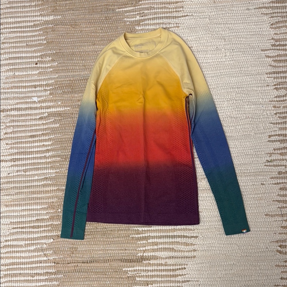 Figs Women's Ombre Rainbow Pride Salta - Seamless Longsleeve Underscrub - XXS
